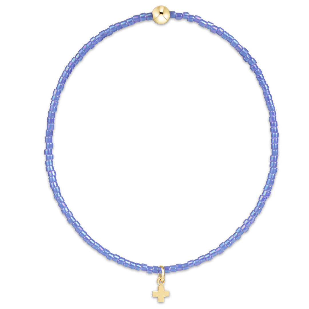 enewton Hope Classic Bright Blue Bracelet - Signature Cross Small Gold Charm