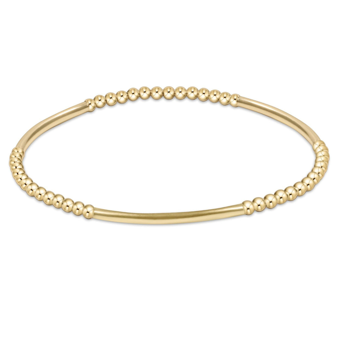 enewton Bliss Bar Gold Pattern 3mm Bead Bracelet - Gold