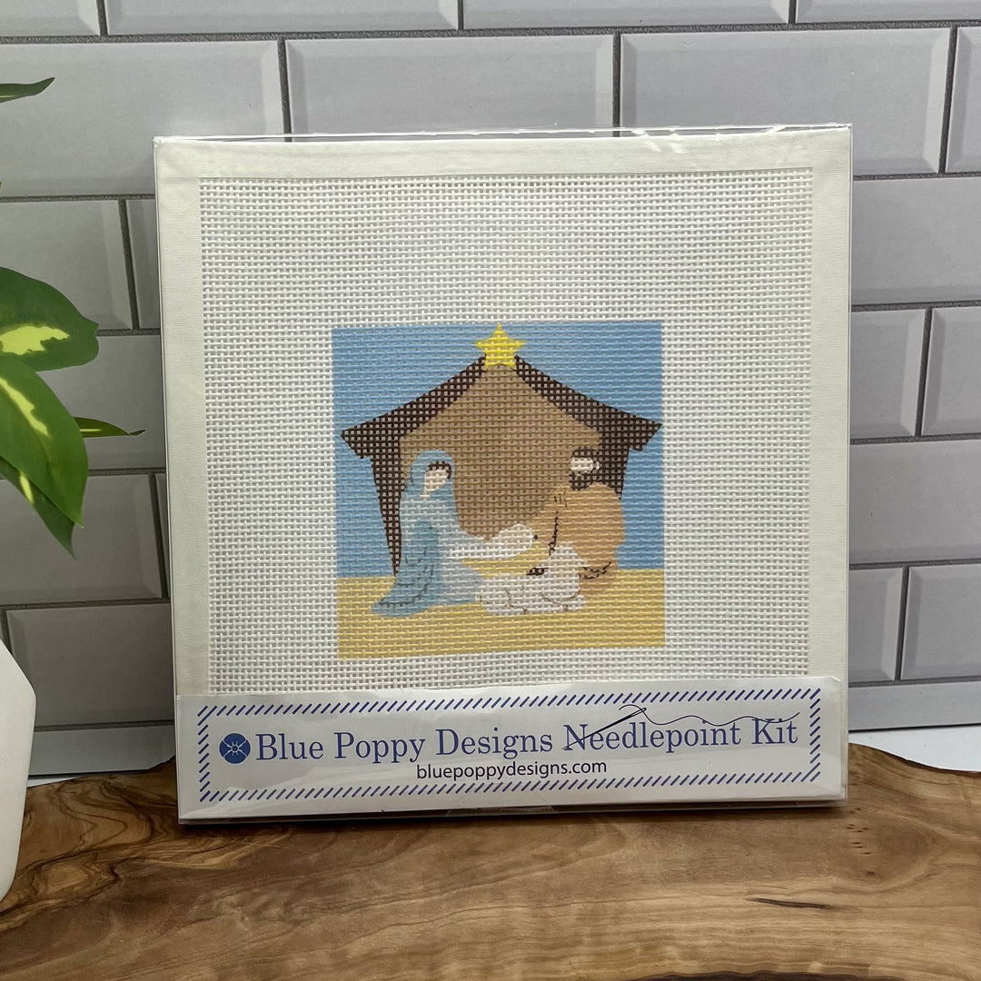 Blue Poppy Nativity Needlepoint Kit