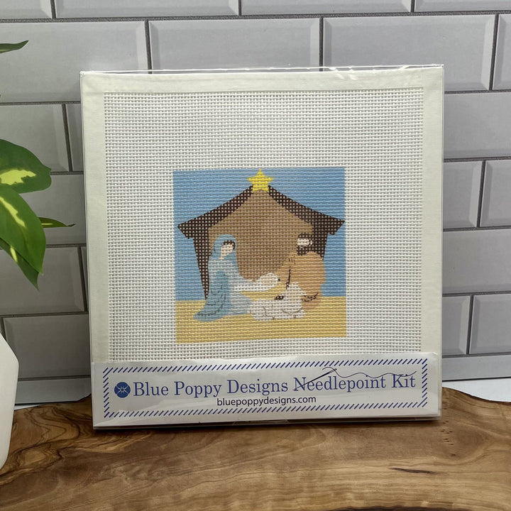 Blue Poppy Nativity Needlepoint Kit