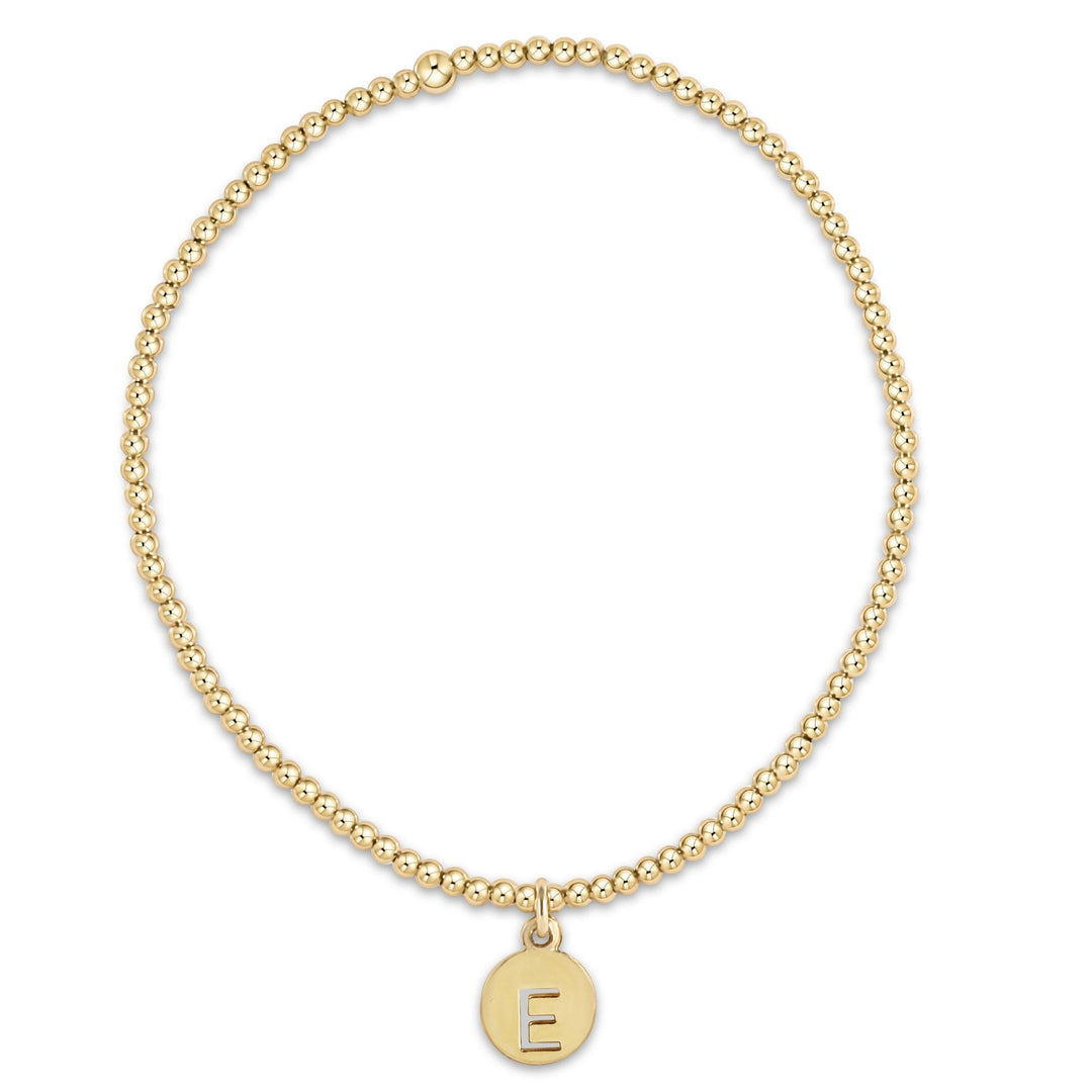 enewton Classic Gold 2mm Bead Bracelet - Respect Small Gold Disc - T