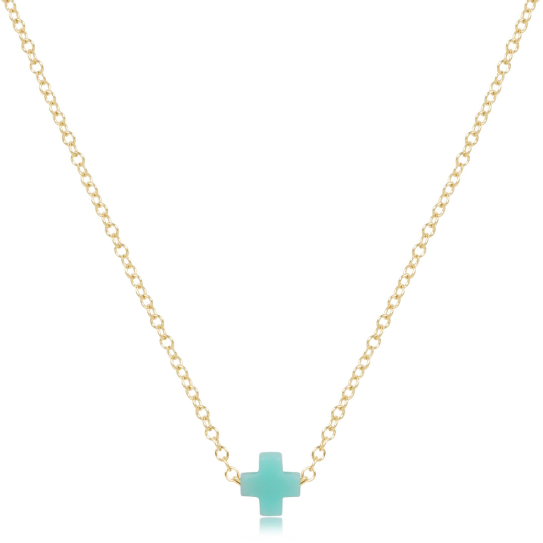 enewton 6" Necklace Gold - Signature Cross Small Bright Mint