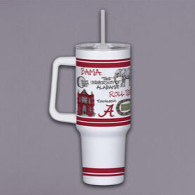 Magnolia Lane 40oz Tumbler w/Handle - Alabama