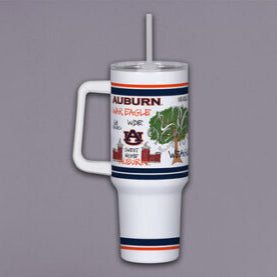 Magnolia Lane 40oz Tumbler w/Handle - Auburn