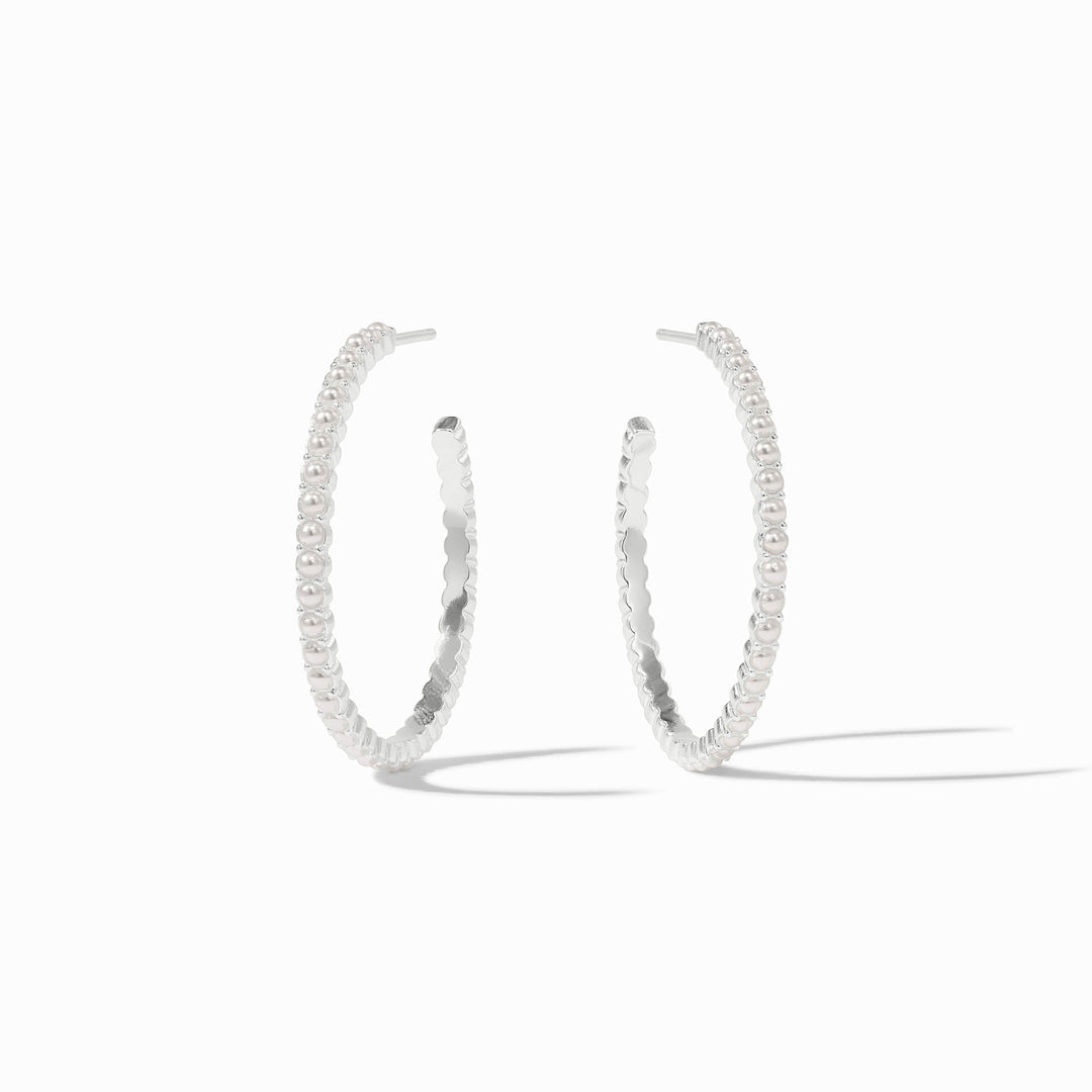 Julie Vos Juliet Hoop Earrings - Silver/Pearl/M