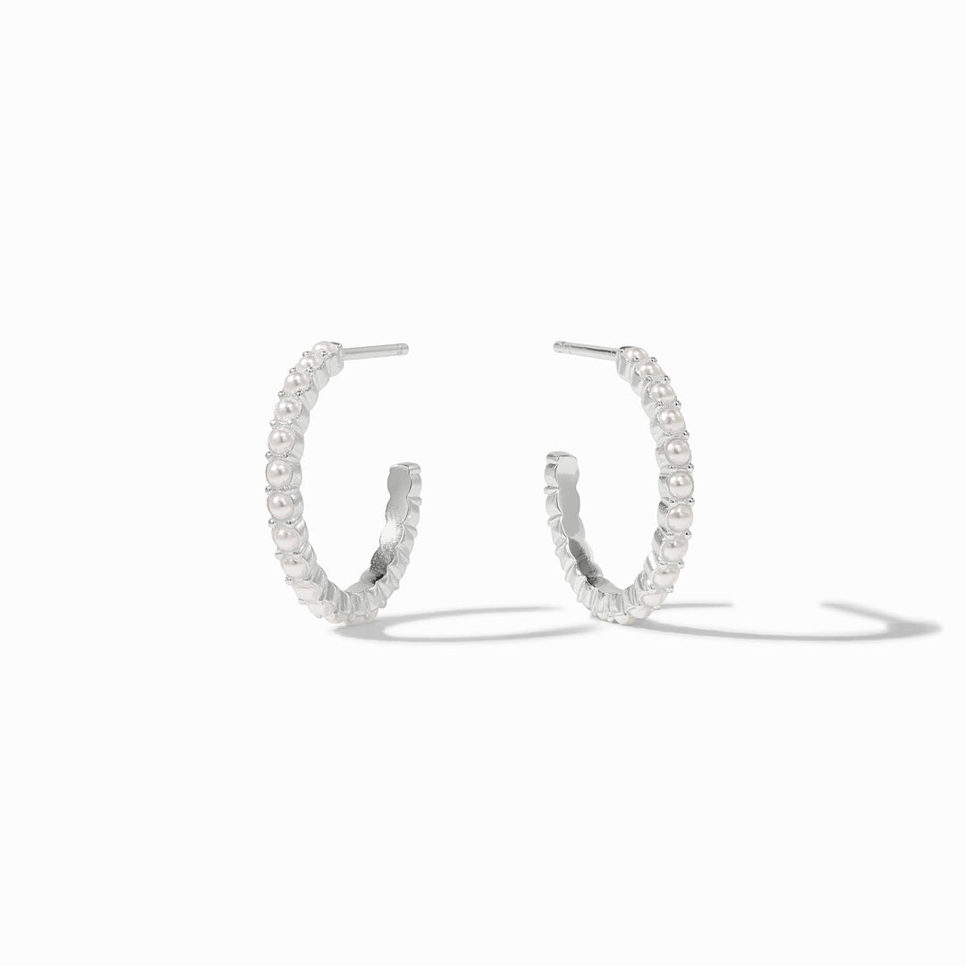 Julie Vos Juliet Hoop Earrings - Silver/Pearl/S
