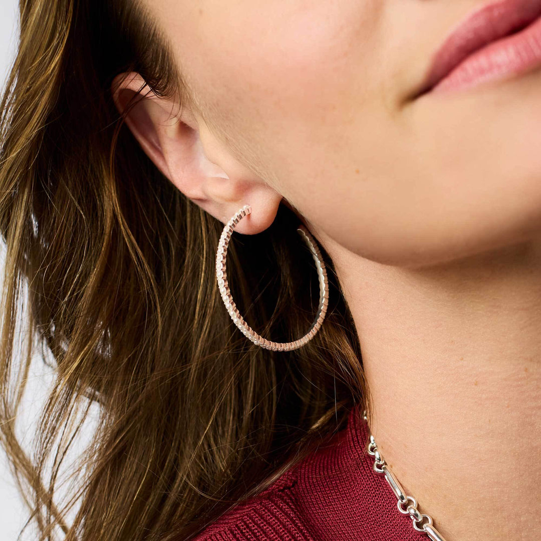 Julie Vos Juliet Hoop Earrings - Silver/Pearl/M