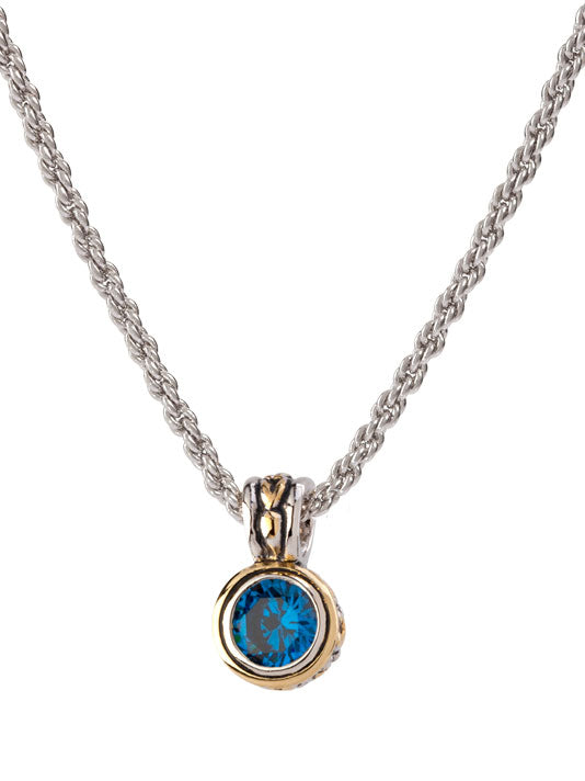 John Medeiros Beijos Collection - Bezel Set Pendant Necklace - Sapphire