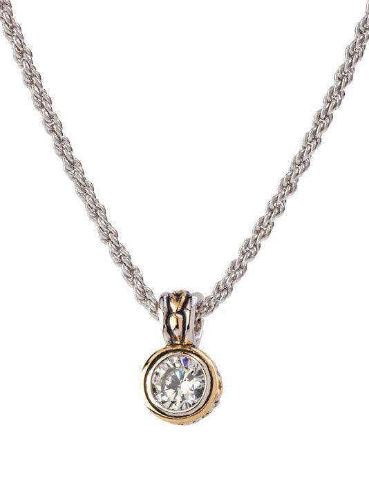 John Medeiros Beijos Collection - Bezel Set Pendant Necklace - CZ