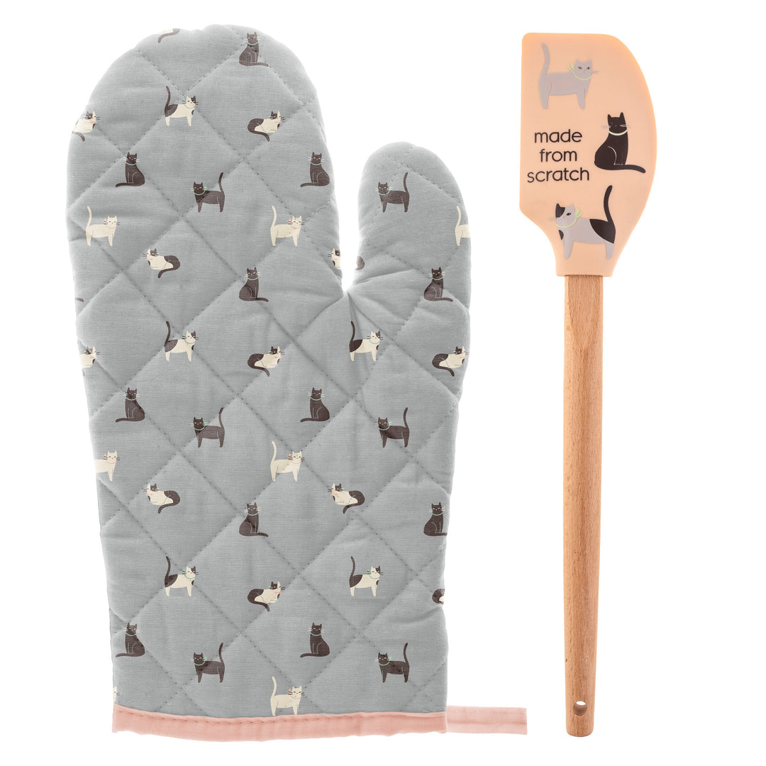 Karma Reese Oven Mitt w/Spatula - Cat