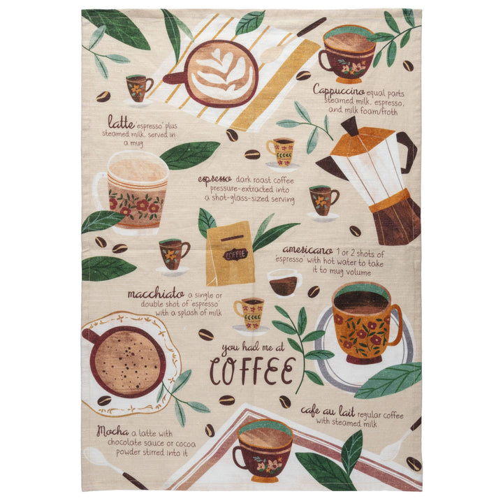 Karma Tasty Tips Tea Towel - Coffee