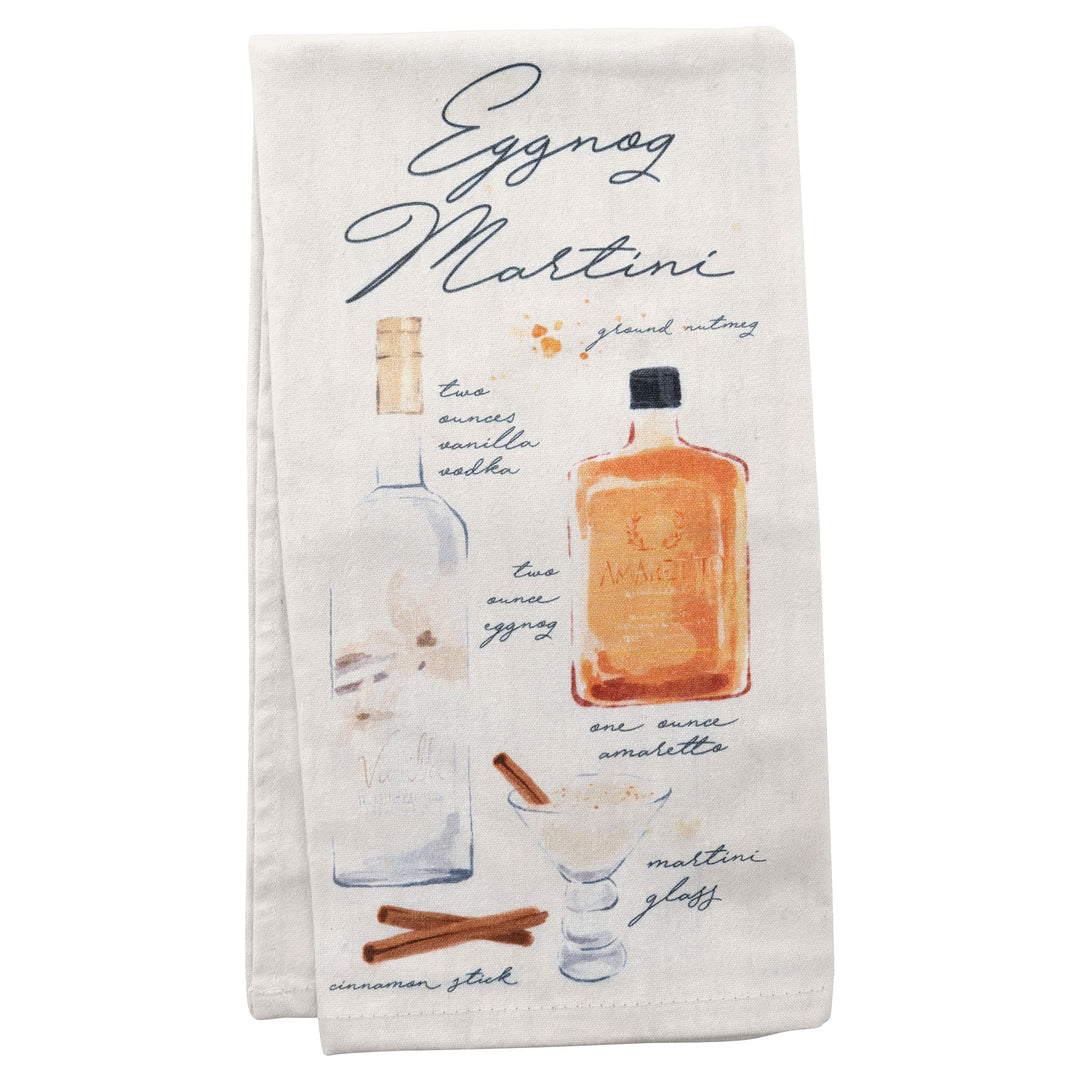 Karma Holiday Spirits Tea Towel - Eggnog Martini