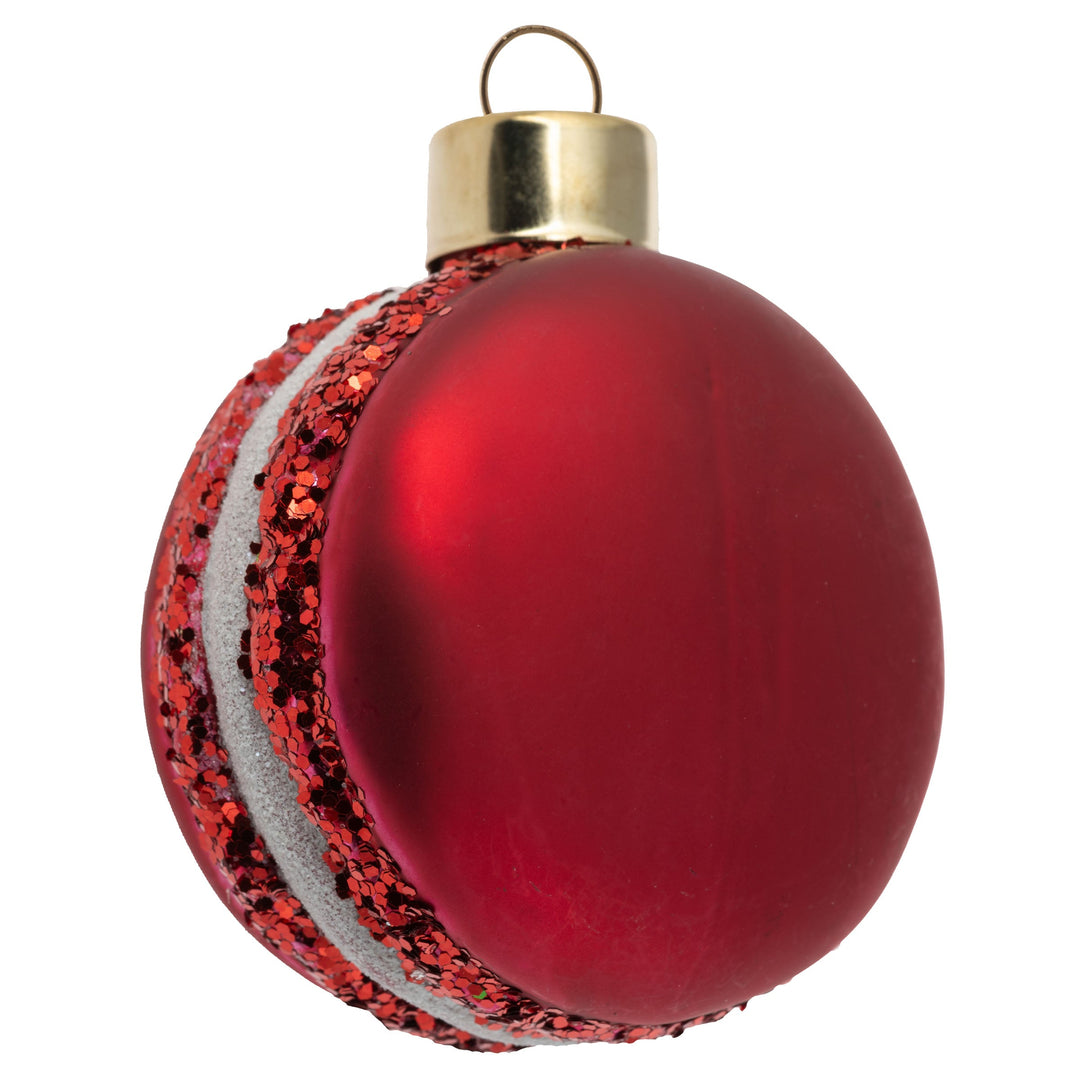 Karma Macaron Mercury Glass Ornament - Red