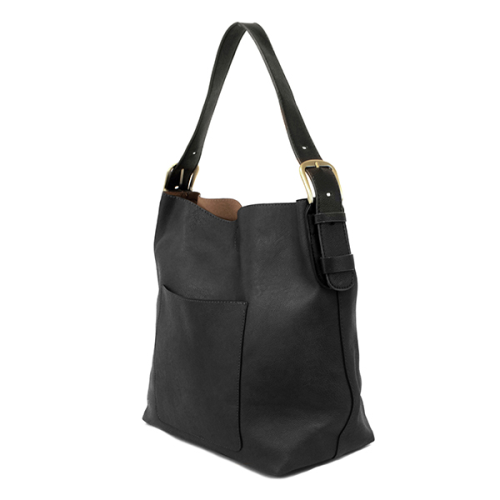 Joy Susan Classic Hobo Handbag - Black/Black Handle