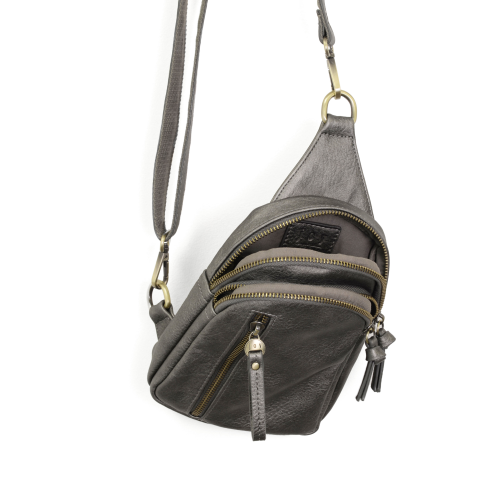 Joy Susan Skyler Sling Bag - Metallic Dark Chrome