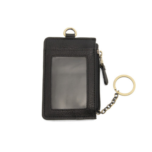 Joy Susan Dolly Small Card Wallet with Keyring - Black