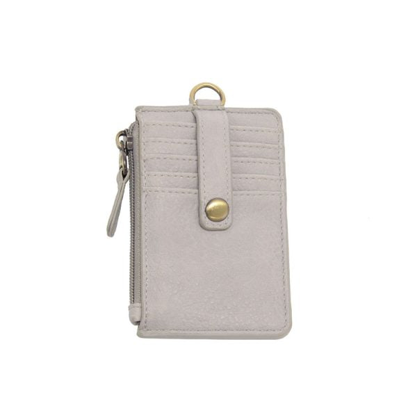 Joy Susan Dolly Small Card Wallet with Keyring - Light Grey