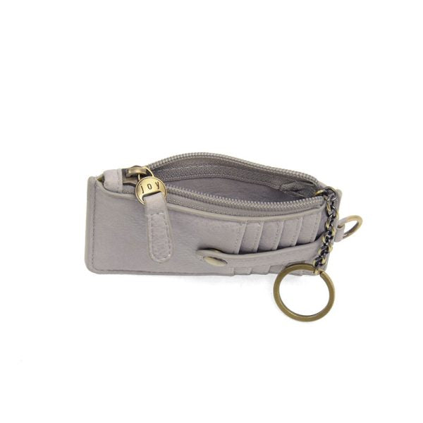 Joy Susan Dolly Small Card Wallet with Keyring - Light Grey