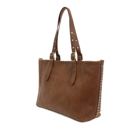 Joy Susan Shelby Studded Tote Bag - Saddle
