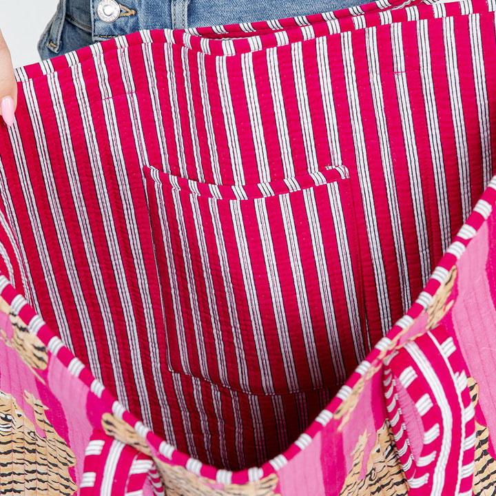 La Soul Tiger Quilted Quilted Tote Bag - Pattern 84