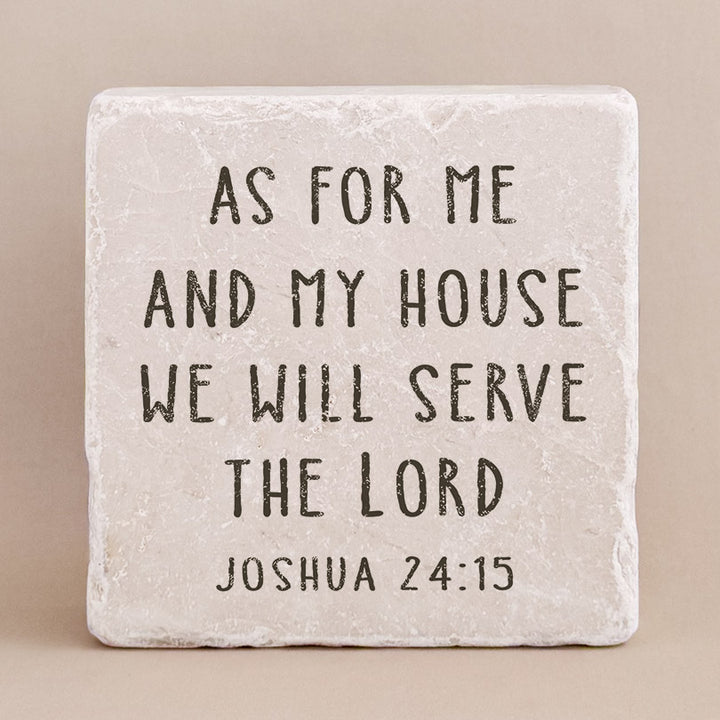 Twelve Stone Art Joshua 24:15 Scripture Stone (2 x 2 x 1")