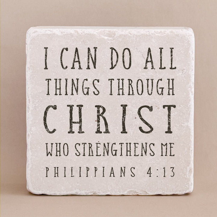 Twelve Stone Art Philippians 4:13 Scripture Stone (2 x 2 x 1")