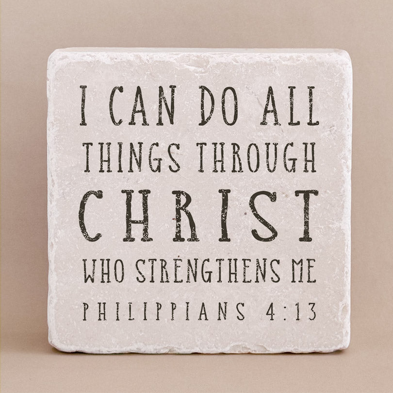 Twelve Stone Art Philippians 4:13 Scripture Stone (2 x 2 x ⅜") Magnetic