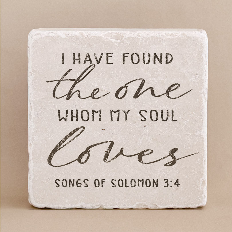 Twelve Stone Art Song of Solomon 3:4 Scripture Stone (2 x 2 x 1")