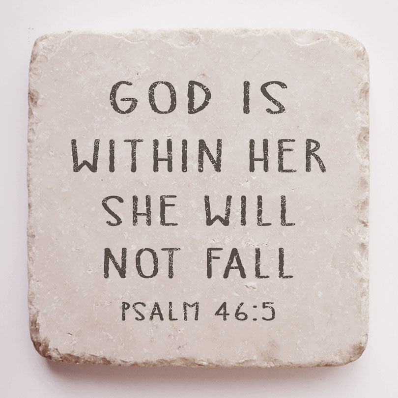 Twelve Stone Art Psalm 46:5 Scripture Stone (2 x 2 x 1")