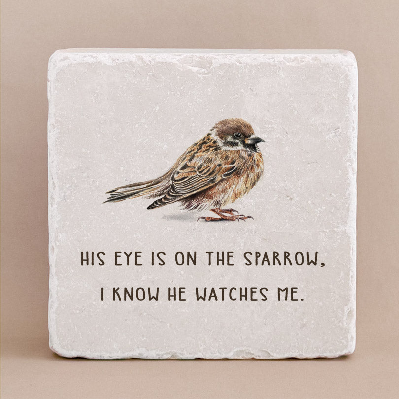 Twelve Stone Art Bird Matthew 6:26 Scripture Stone (2 x 2 x ⅜") Magnetic