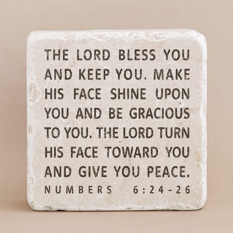 Twelve Stone Art Numbers 6:24-26 Scripture Stone (2 x 2 x ⅜") Magnetic