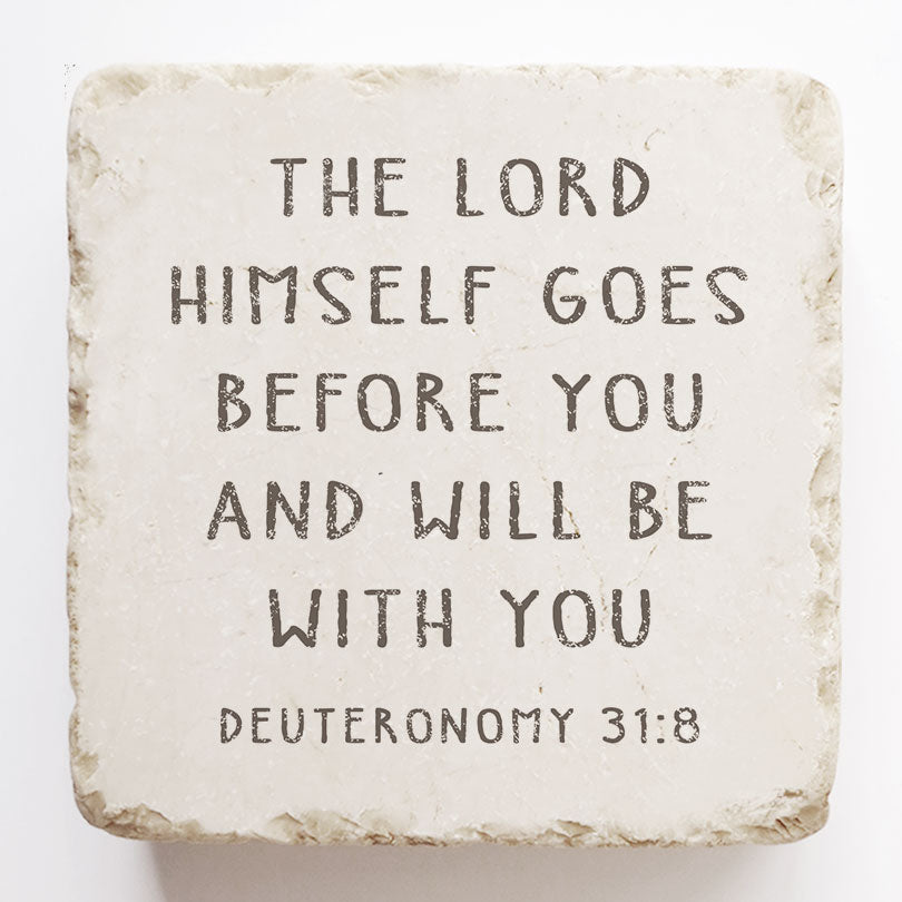 Twelve Stone Art Deuteronomy 31:8 Scripture Stone (2 x 2 x 1")