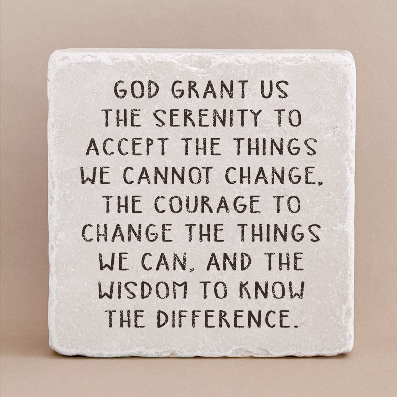 Twelve Stone Art Serenity Prayer Scripture Stone (2 x 2 x ⅜") Magnetic