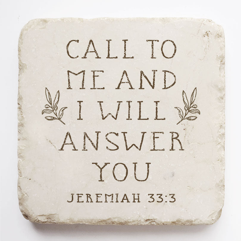 Twelve Stone Art Jeremiah 33:3 Scripture Stone (2 x 2 x 1")