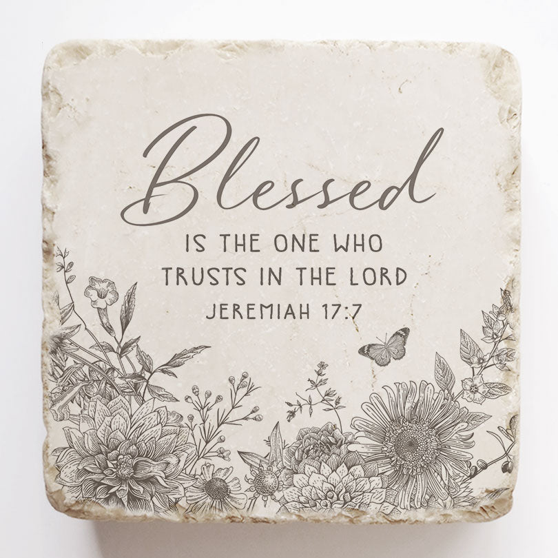 Twelve Stone Art Jeremiah 17:7 Scripture Stone (2 x 2 x 1")