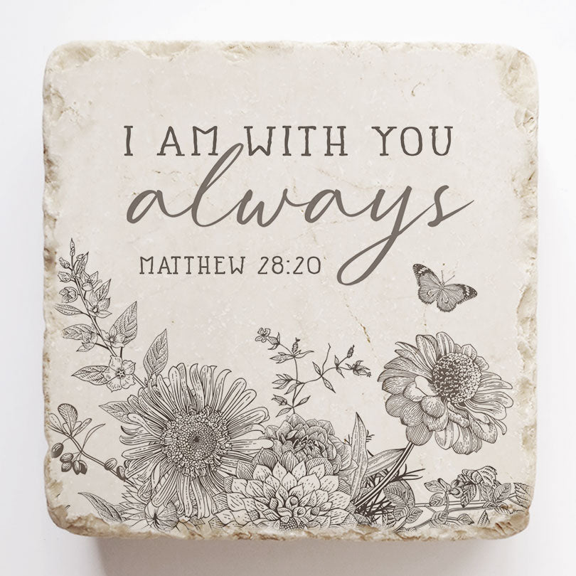 Twelve Stone Art Matthew 28:20 Scripture Stone (2 x 2 x 1")