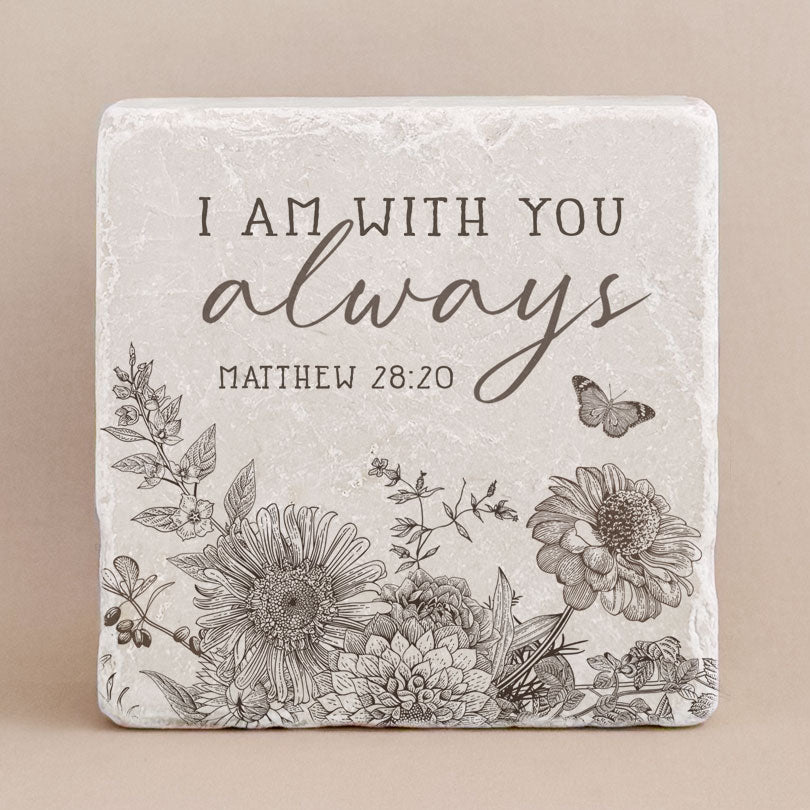 Twelve Stone Art Matthew 28:20 Scripture Stone (2 x 2 x 1")
