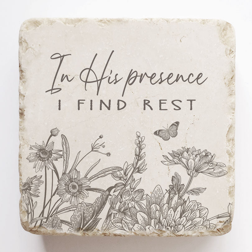 Twelve Stone Art In His Presence Scripture Stone (2 x 2 x 1")