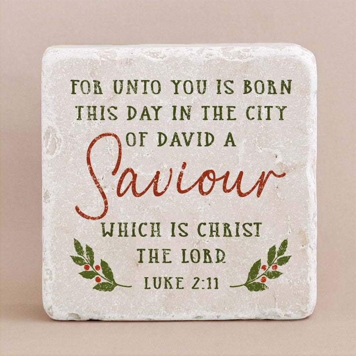 Twelve Stone Art Luke 2:11 Scripture Stone (2 x 2 x ⅜") Magnetic