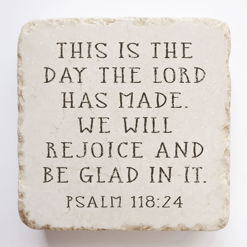 Twelve Stone Art Psalm 118:24 Scripture Stone (2 x 2 x 1")