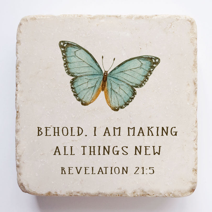 Twelve Stone Art Revelation 21:5 Scripture Stone (2 x 2 x 1")