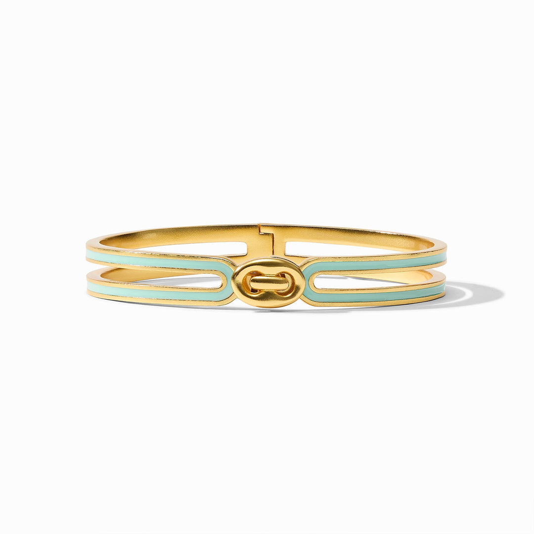 Julie Vos Laguna Enamel Hinge Bangle - Aqua Enamel/OS