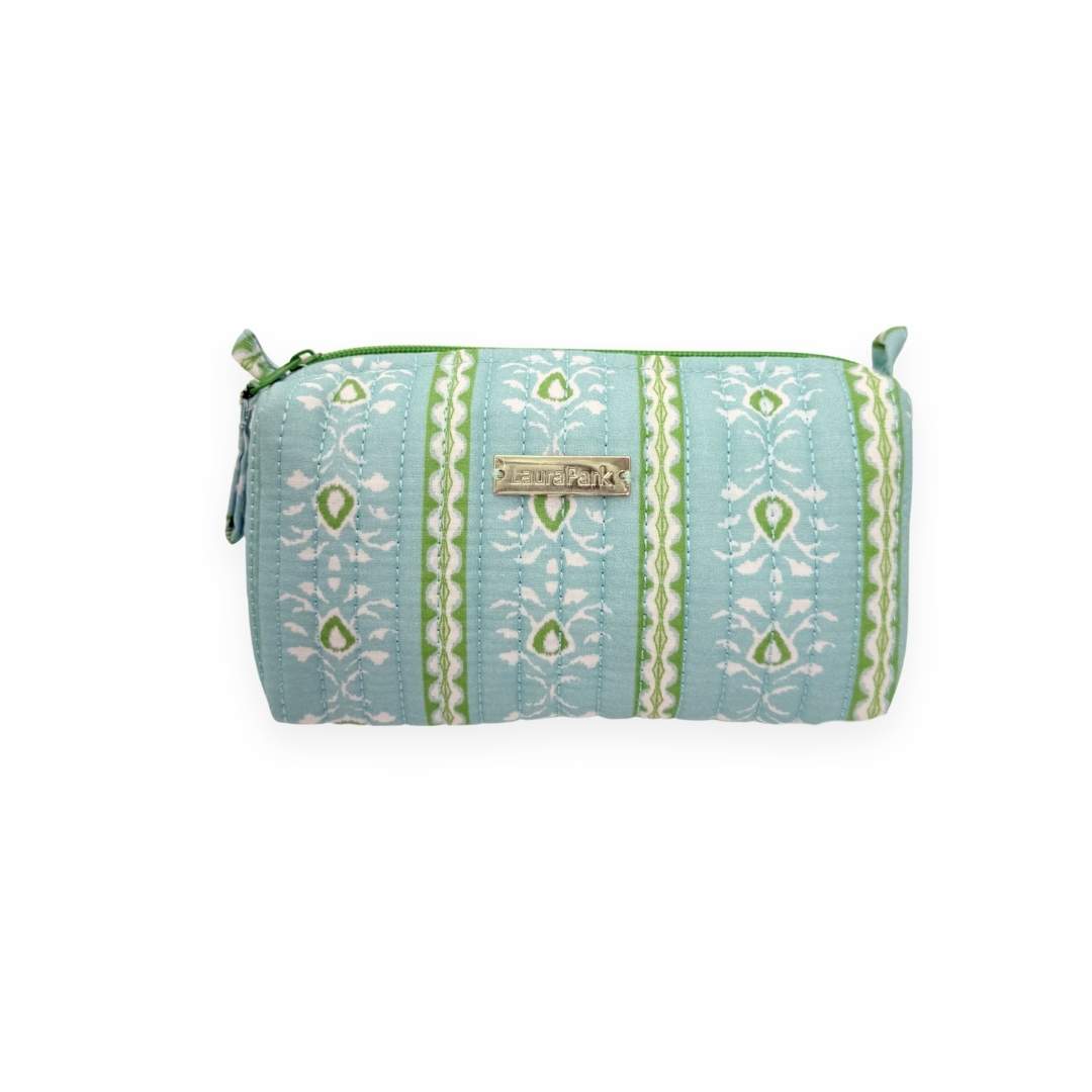 Laura Park Rosemary Stripe Blue Signature Small Cosmetic Bag