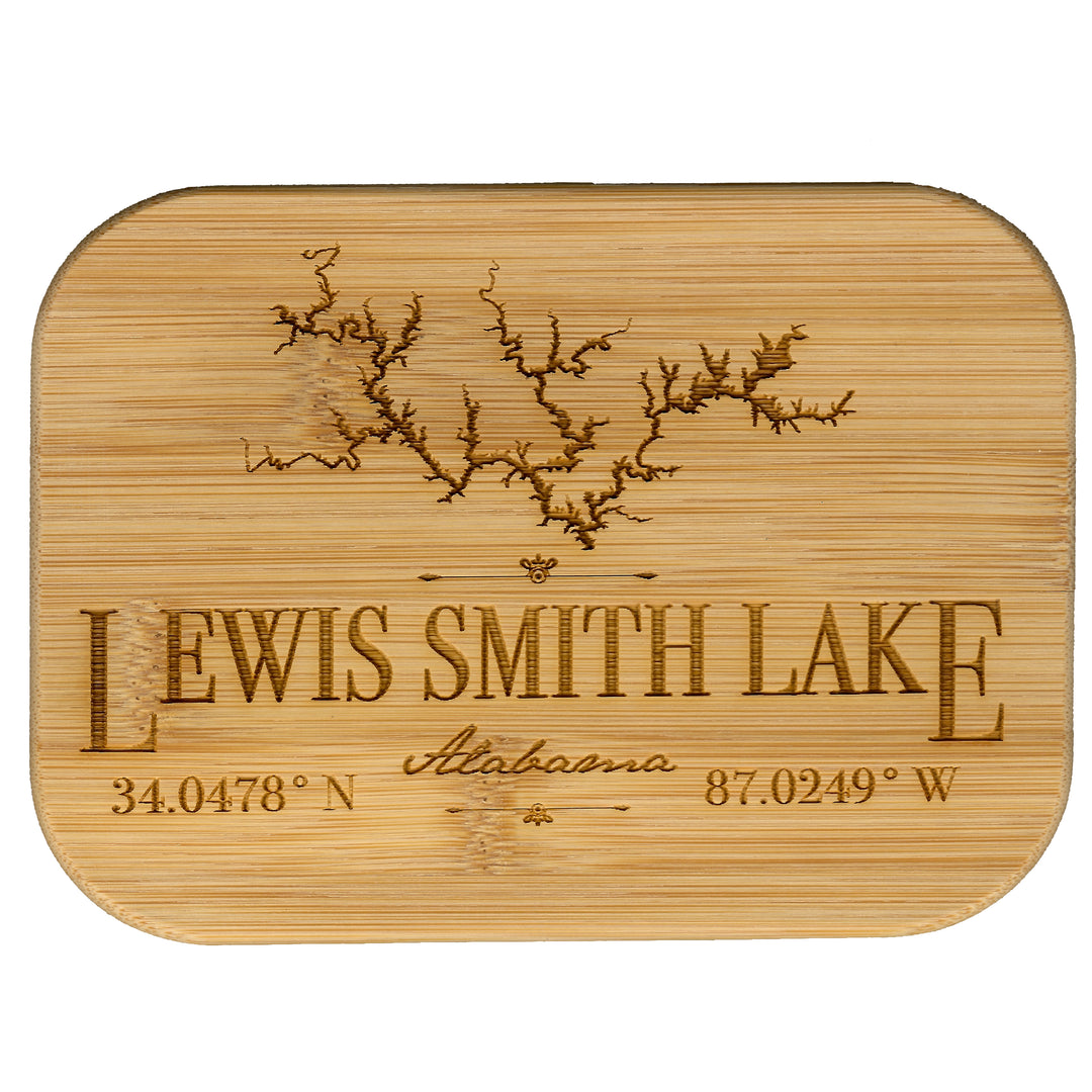 Fire & Pine Lewis Smith Lake Small Rectangle Glass Container w/Bamboo Lid