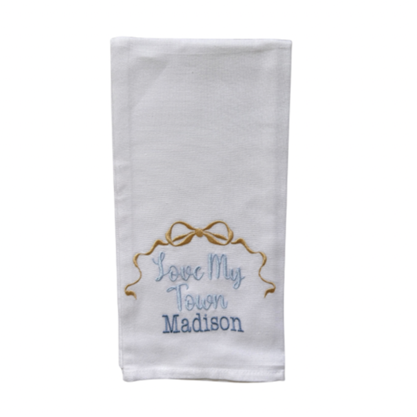 Hanging By A Thread White Towel - Love My Town Madison