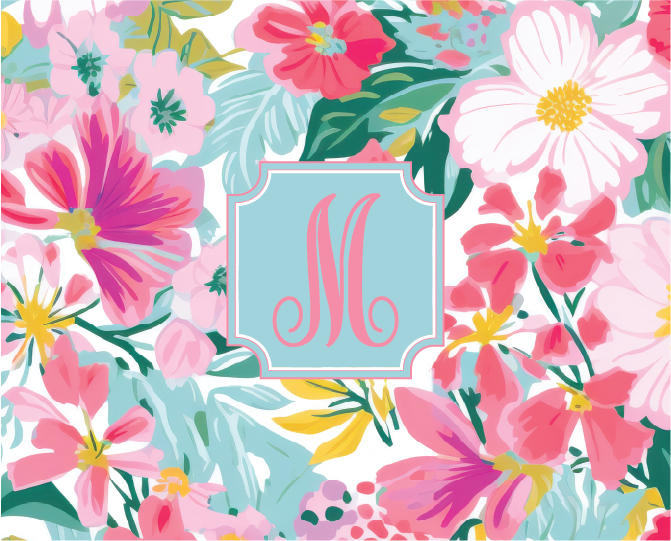 Single Letter Floral Skinny Tumbler
