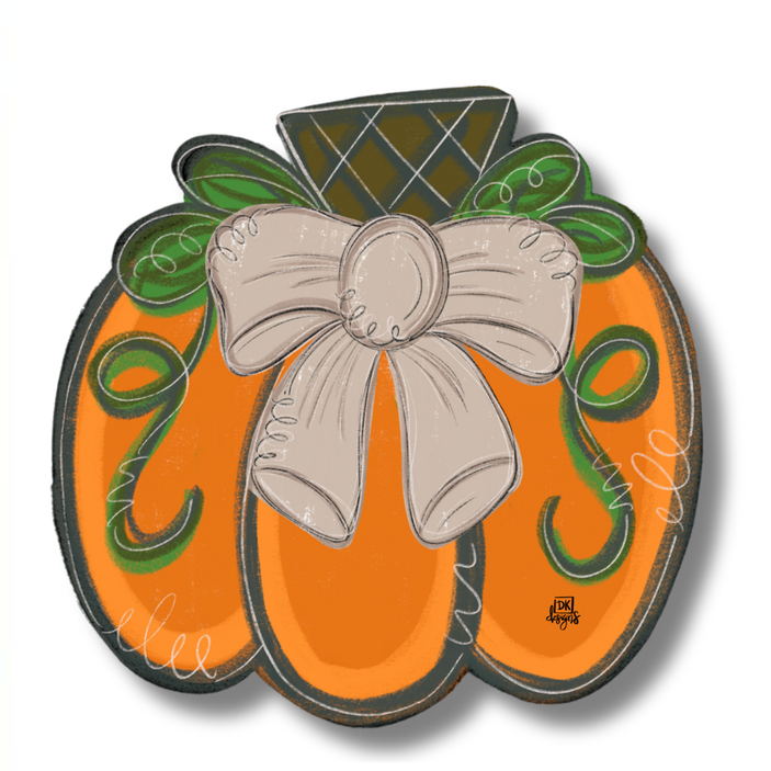 DK Tan Bow Pumpkin Mini