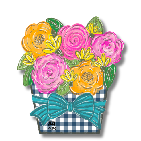 DK Gingham Flower Jar Mini
