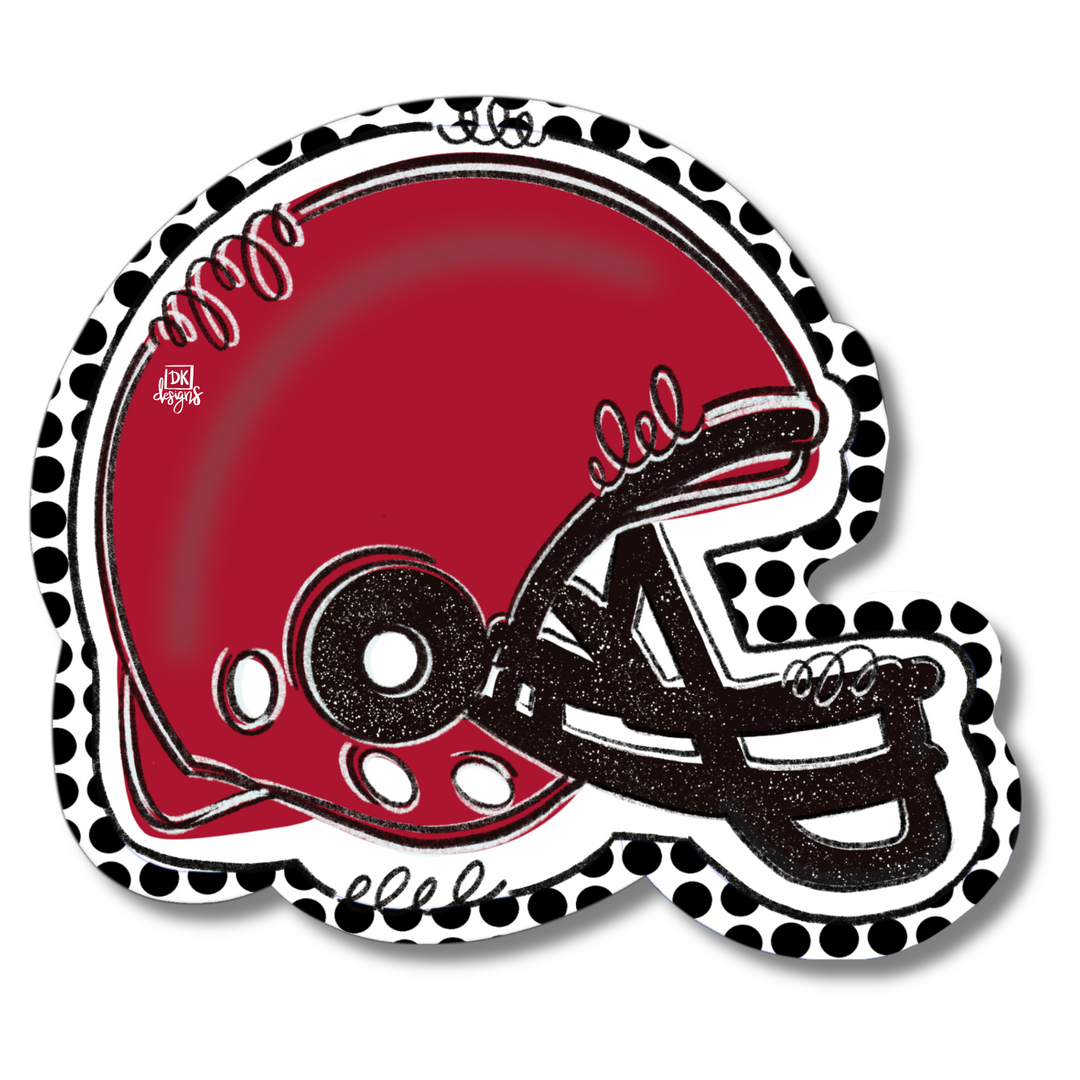 DK Crimson and White FB Helmet Mini