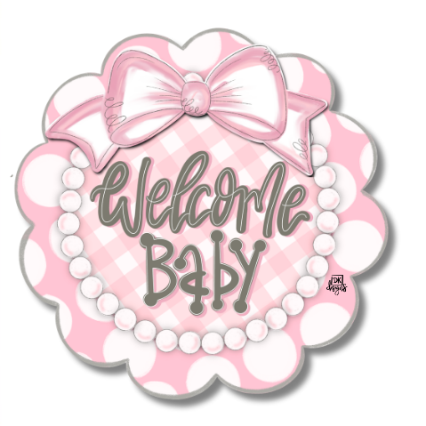 DK Pink Scallop Welcome Baby Mini